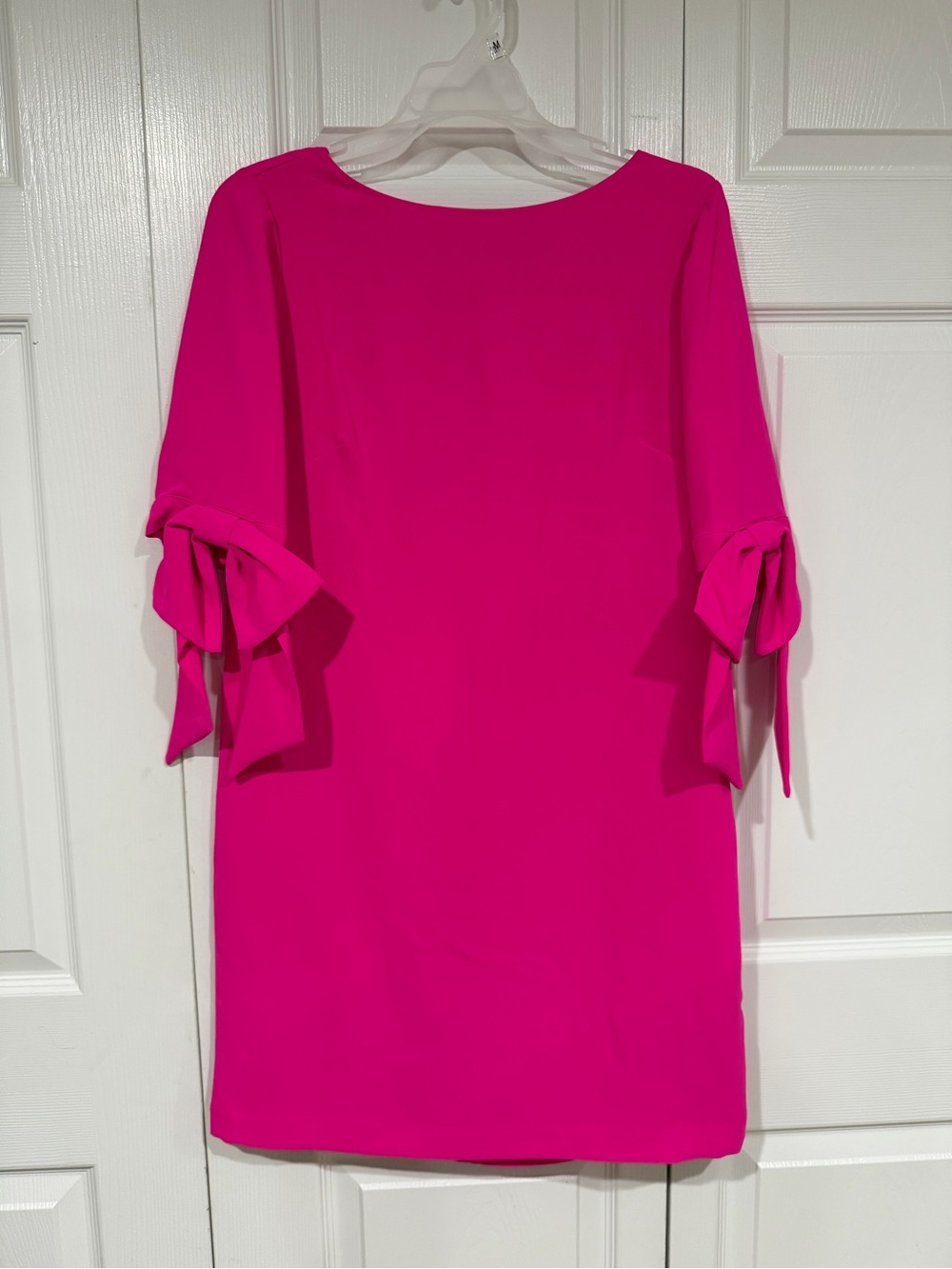 CeCe Hot Pink Tie-Sleeve Midi Shift Dress